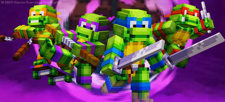 Jaunųjų mutantų vėžliai atkeliauja į Minecraft!